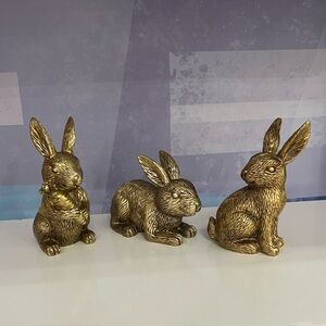 Bullseyes Playground Gold Resin Bunny Rabbit Easter Spring Figurine Set 2026